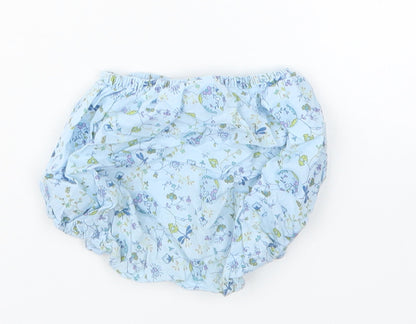 Petit Bateau Girls Blue Geometric  Cropped Trousers Size 12 Months