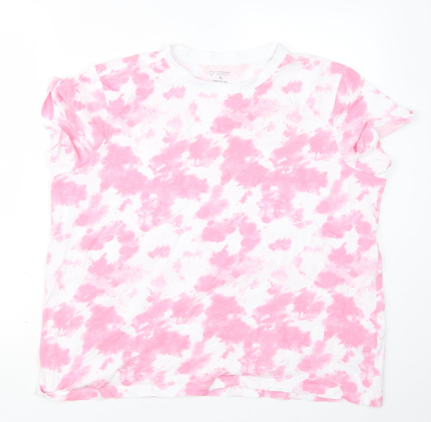 Primark Womens Pink Geometric  Basic T-Shirt Size 18
