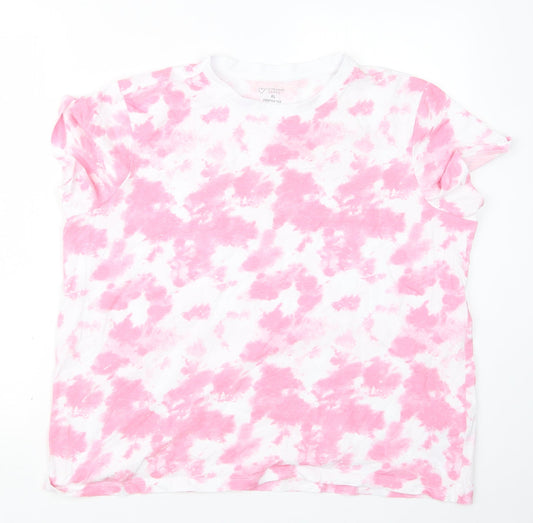 Primark Womens Pink Geometric  Basic T-Shirt Size 18