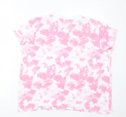 Primark Womens Pink Geometric  Basic T-Shirt Size 18