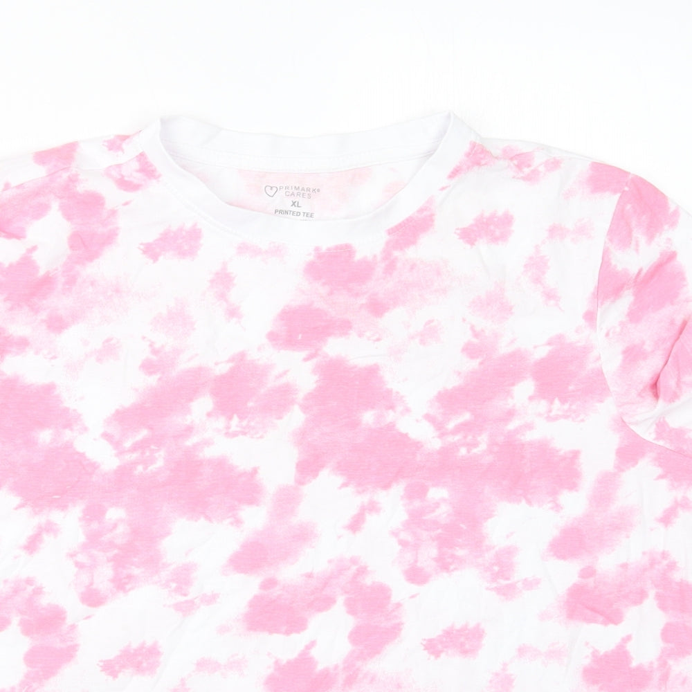 Primark Womens Pink Geometric  Basic T-Shirt Size 18