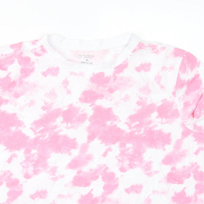 Primark Womens Pink Geometric  Basic T-Shirt Size 18