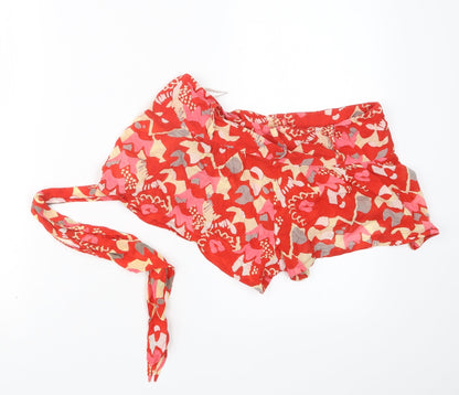 French Connection Womens Red Geometric  Hot Pants Shorts Size S