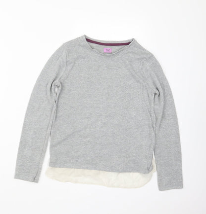 F&F Girls Silver   Pullover Jumper Size 10-11 Years