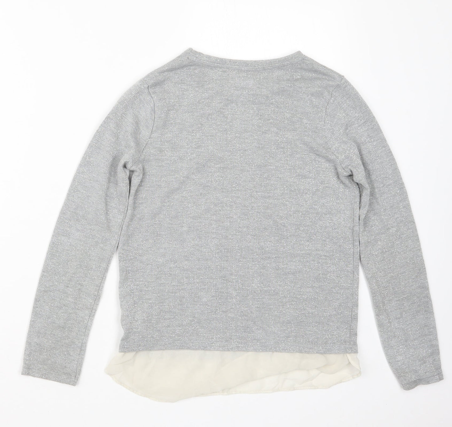 F&F Girls Silver   Pullover Jumper Size 10-11 Years