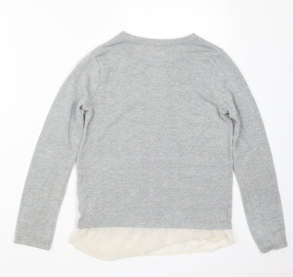 F&F Girls Silver   Pullover Jumper Size 10-11 Years