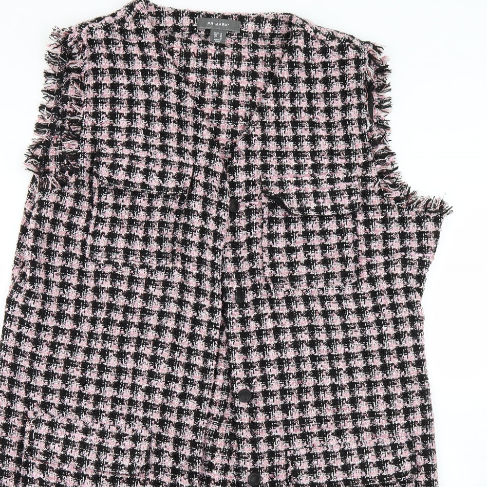 Primark Womens Multicoloured Check  Overcoat Coat Size 18