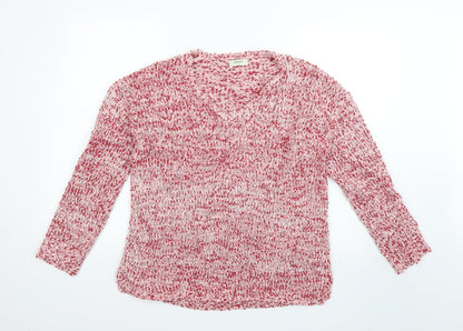 Womens UK Size M Papaya Red Pullover Jumper