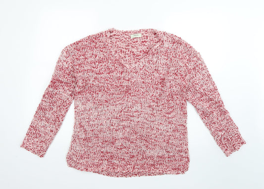 Womens UK Size M Papaya Red Pullover Jumper