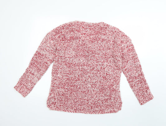 Womens UK Size M Papaya Red Pullover Jumper