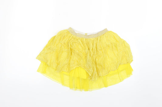 Mango Womens Yellow   Flare Skirt Size S