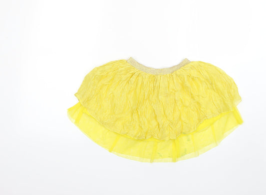 Mango Womens Yellow   Flare Skirt Size S