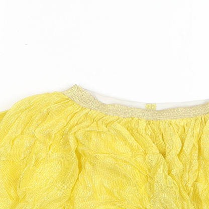 Mango Womens Yellow   Flare Skirt Size S