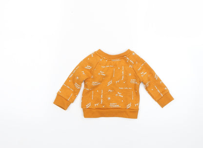 Back view of Primark Baby Yellow Geometric jumper, size 0-3, Months