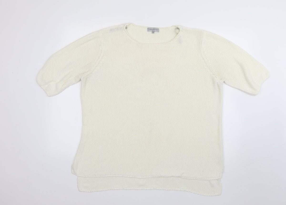 Additional front view of rogers+rogers women’s white jumper, size UK 20