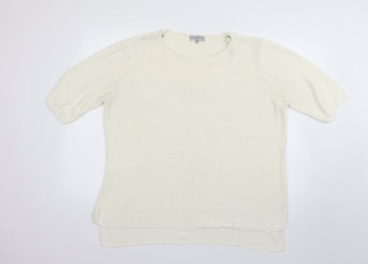 Additional front view of rogers+rogers women’s white jumper, size UK 20