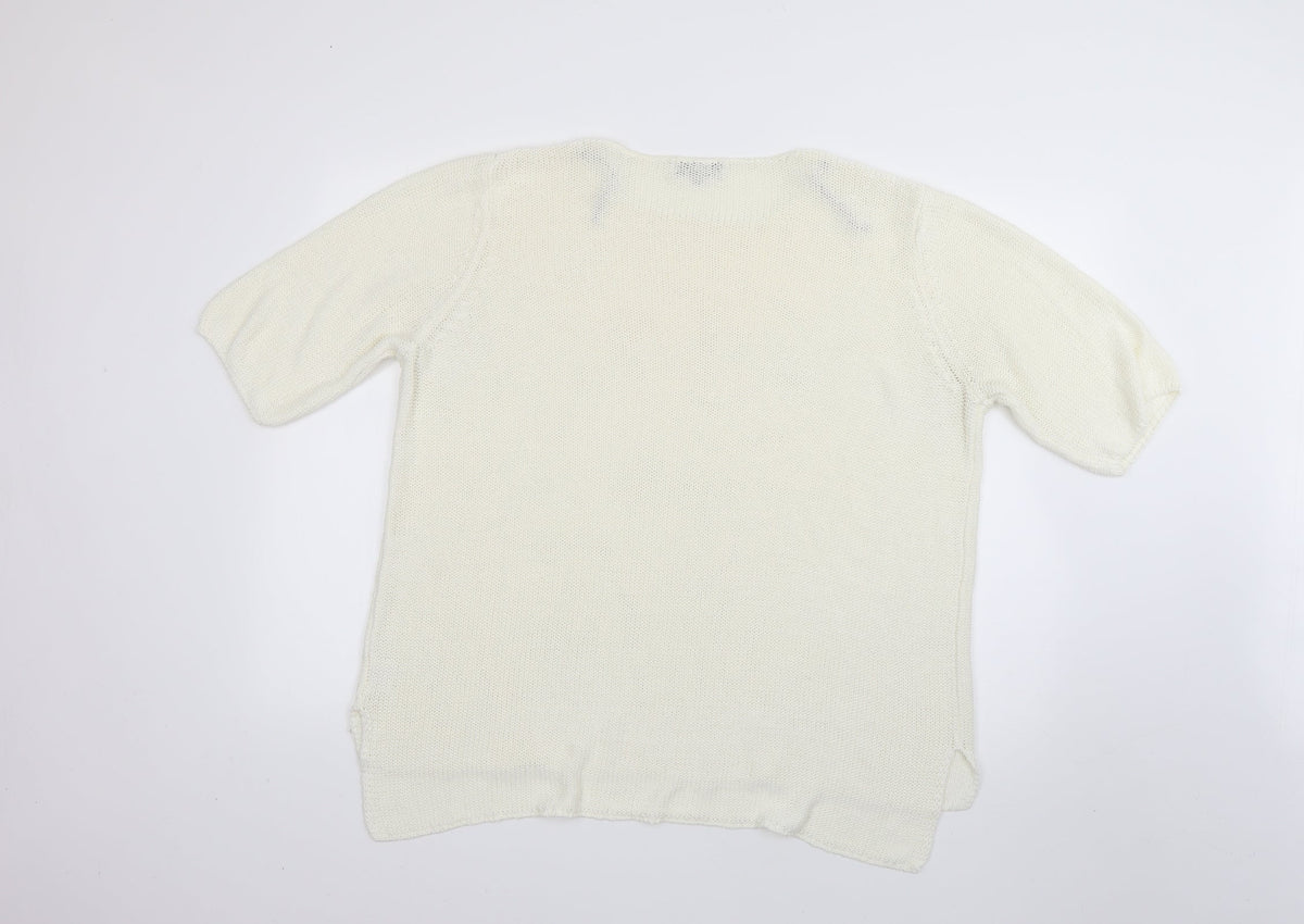 Back view of rogers+rogers women’s white jumper, size UK 20