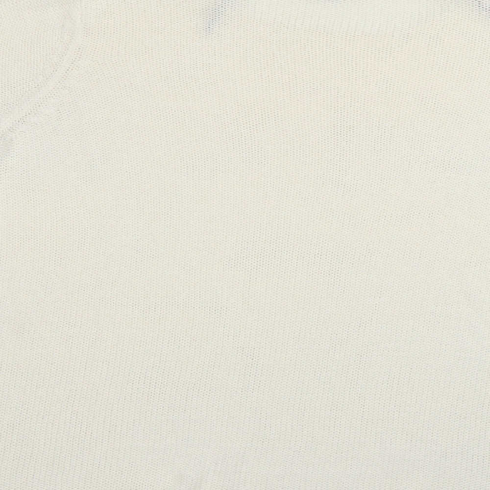 Brand and care label for rogers+rogers women’s white jumper, size UK 20