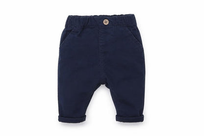 Front view of Next Baby Blue Cropped Trousers, size 0-3, Months