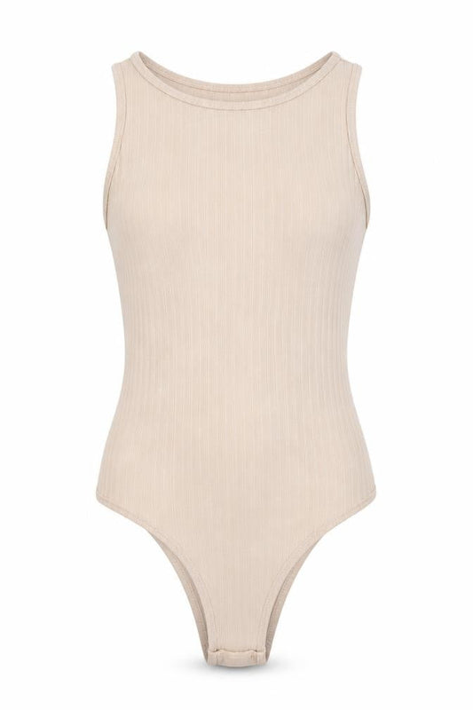 Womens UK Size 4 pretty little Thing One-Piece Beige Bodysuit