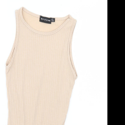 pretty little Thing Womens Beige   Bodysuit One-Piece Size 4
