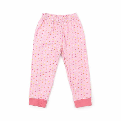 Front view of Easter girls’ pink spotted cami pyjama pants, size 2, years