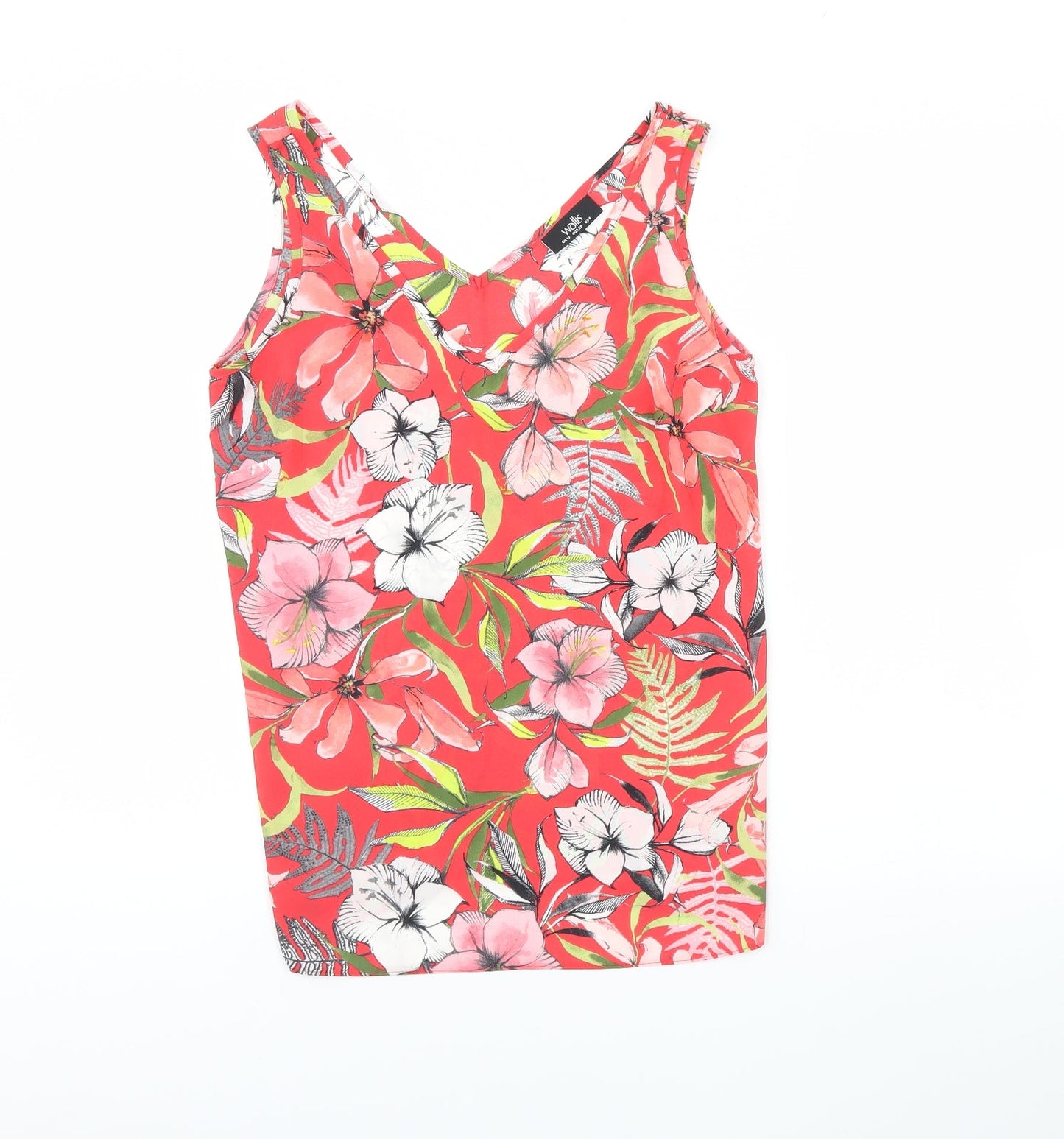 Womens UK Size 10 Wallis Red Basic Tank