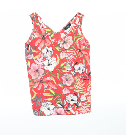 Womens UK Size 10 Wallis Red Basic Tank