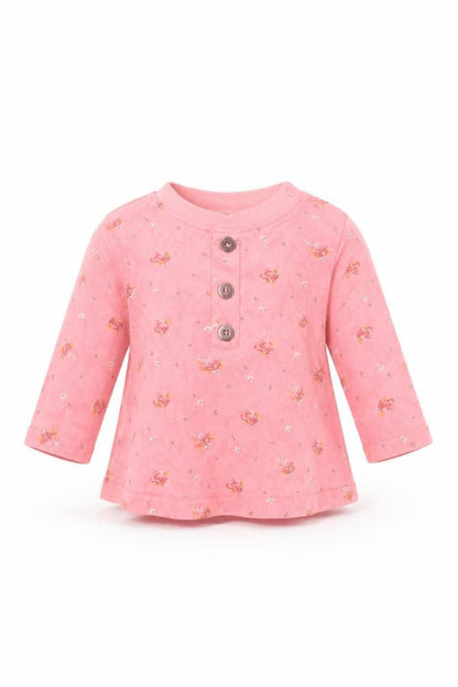 Front view of Next girls’ pink basic blouse, size 0-3, months