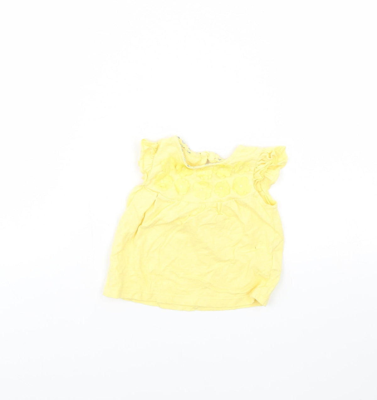 Additional front view of F&F girls’ yellow basic blouse, size 0-3, months