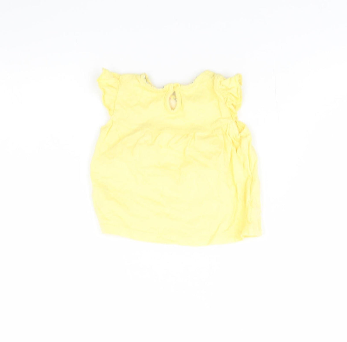 Back view of F&F girls’ yellow basic blouse, size 0-3, months