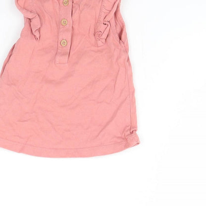 M&s Girls Pink   Basic Blouse Size 0-3 Months
