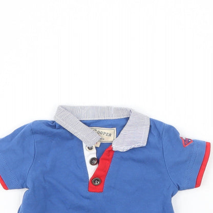 Close-up detail of Lee Cooper Baby Blue Basic Polo, size 3-6, Months