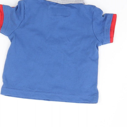 Brand and care label for Lee Cooper Baby Blue Basic Polo, size 3-6, Months