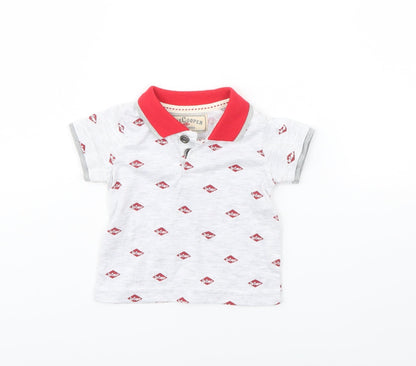 Additional front view of Lee Cooper Baby Grey Spotted Basic Polo, size 3-6, Months