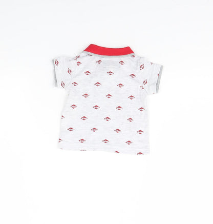 Back view of Lee Cooper Baby Grey Spotted Basic Polo, size 3-6, Months