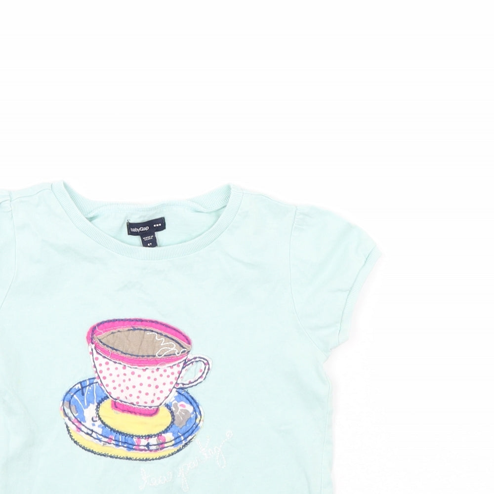 Gap  Girls Green   Basic T-Shirt Size 5 Years