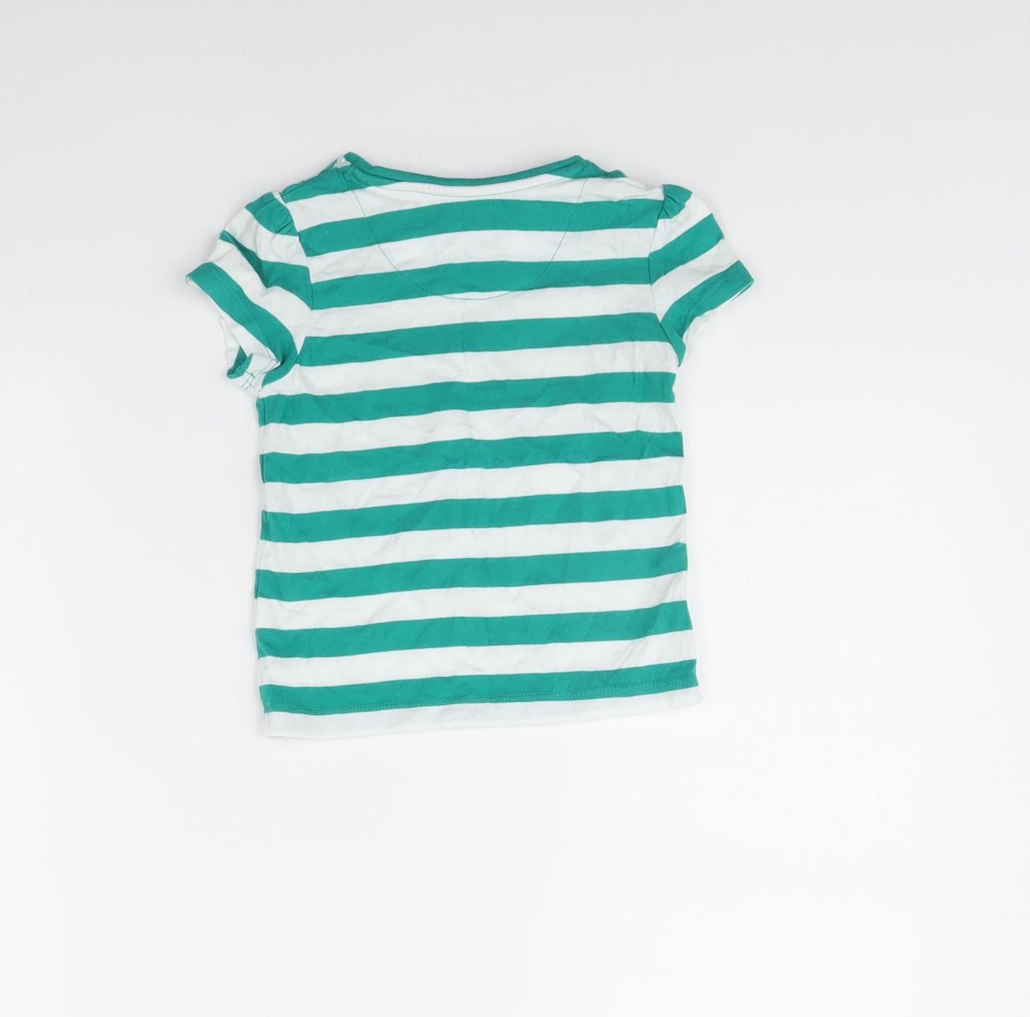 TU Girls Green Striped  Basic T-Shirt Size 2 Years
