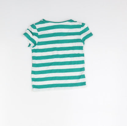 TU Girls Green Striped  Basic T-Shirt Size 2 Years
