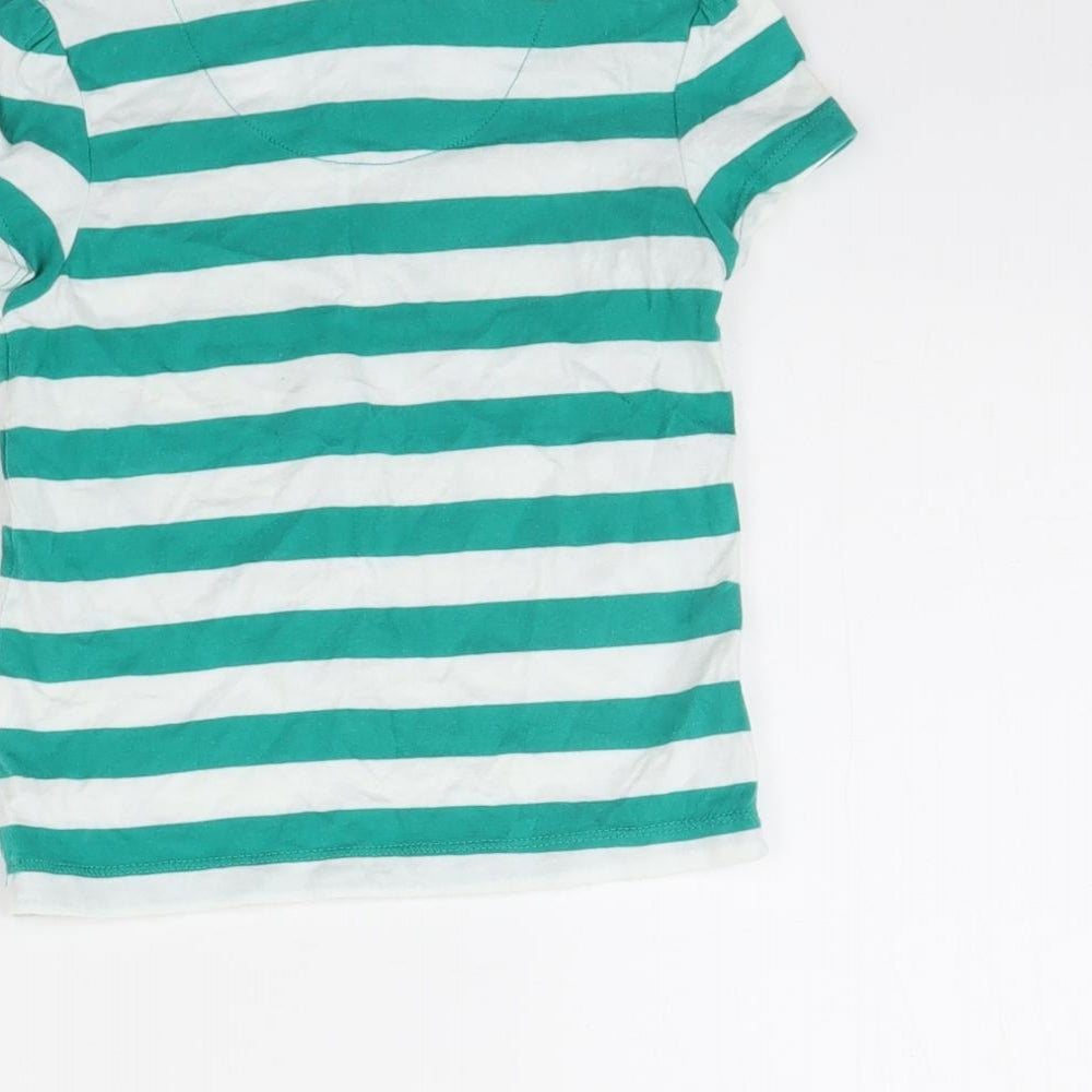 TU Girls Green Striped  Basic T-Shirt Size 2 Years