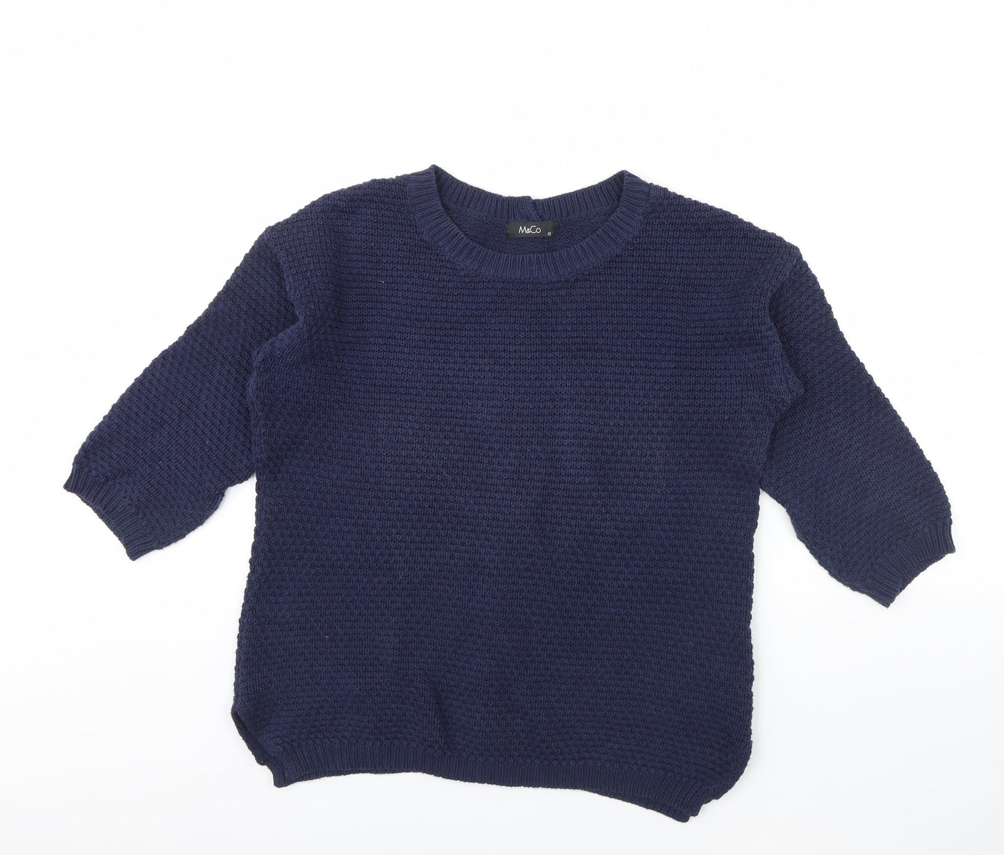 Womens UK Size 12 M&Co Blue Pullover Jumper