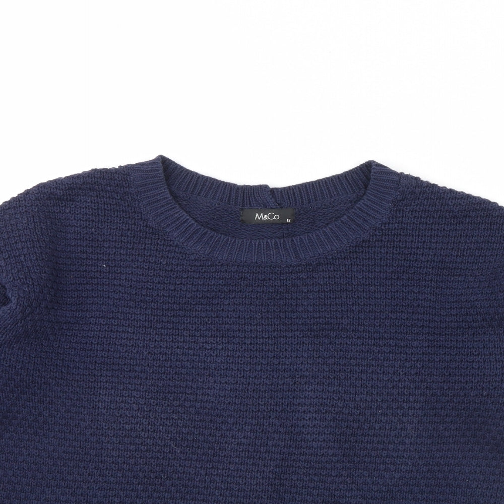 Womens UK Size 12 M&Co Blue Pullover Jumper