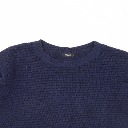 Womens UK Size 12 M&Co Blue Pullover Jumper
