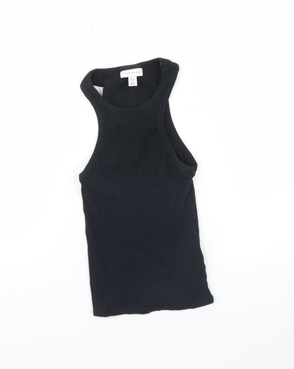 Womens UK Size 6 Topshop Black Basic Tank