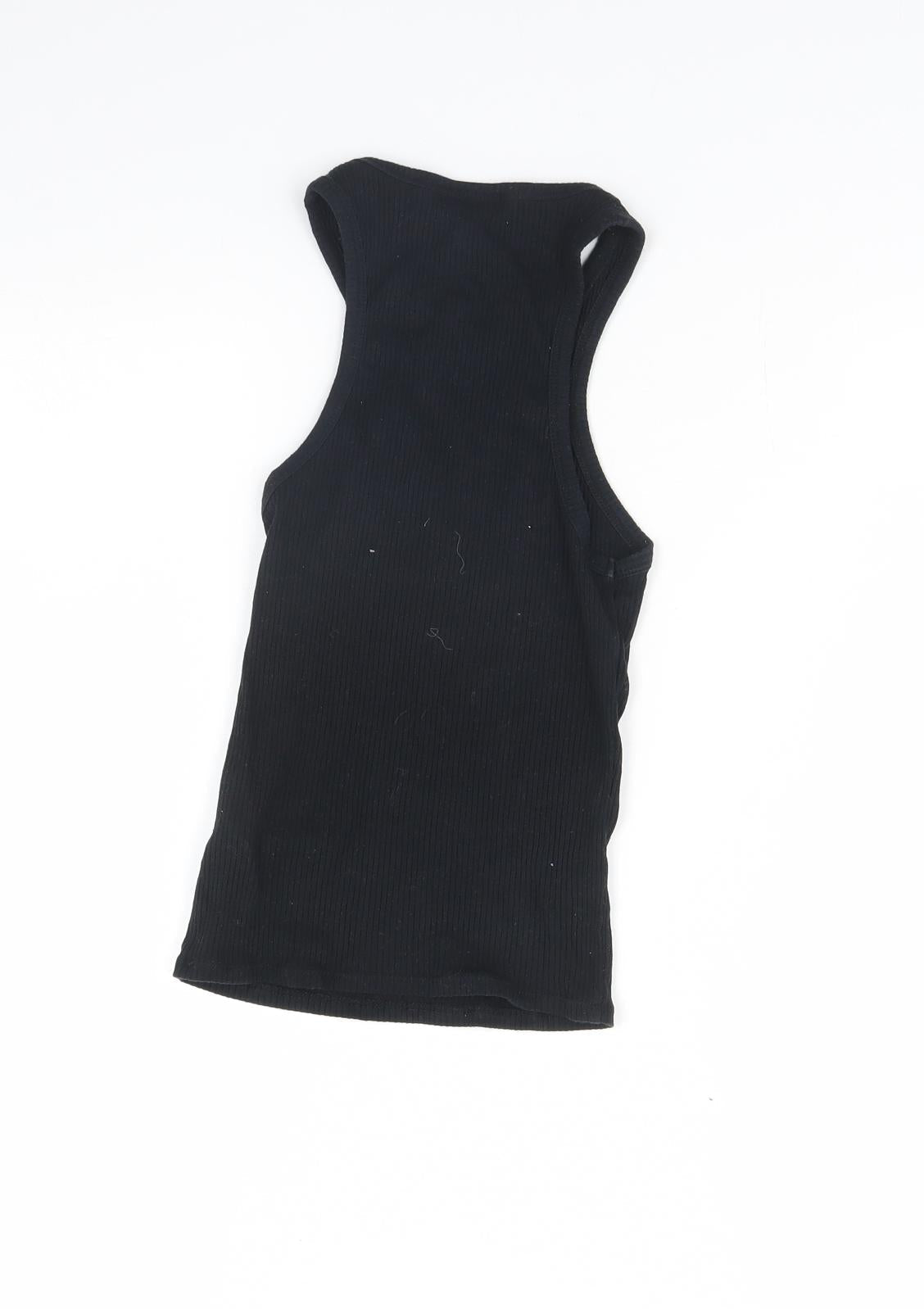 Womens UK Size 6 Topshop Black Basic Tank