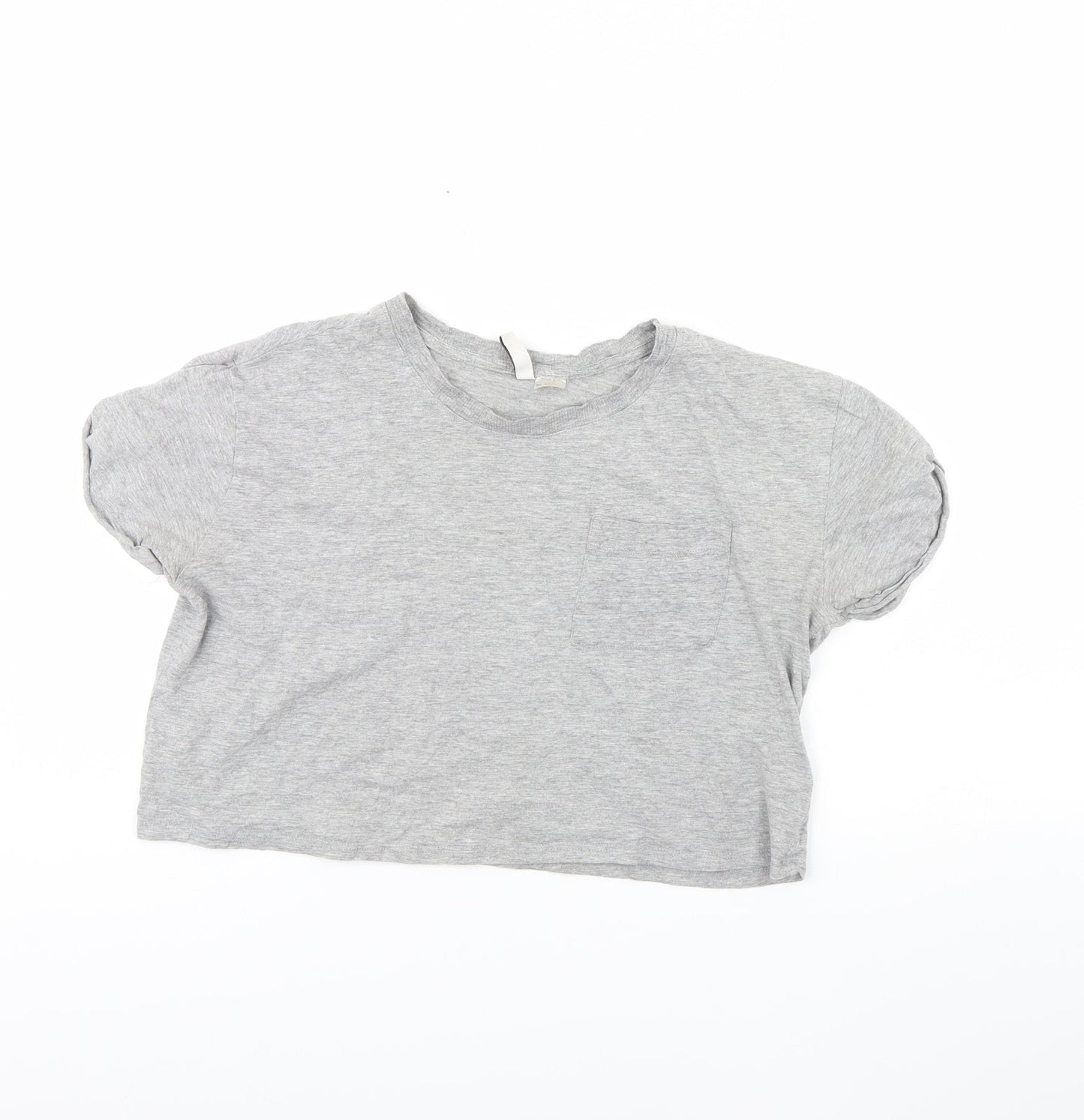 Womens UK Size S Divided Grey Cropped T-Shirt