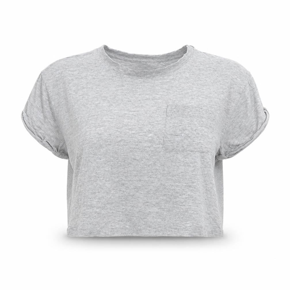 Womens UK Size S Divided Grey Cropped T-Shirt