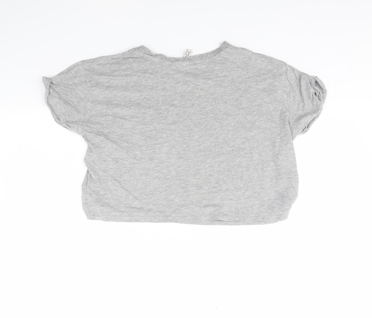 Womens UK Size S Divided Grey Cropped T-Shirt