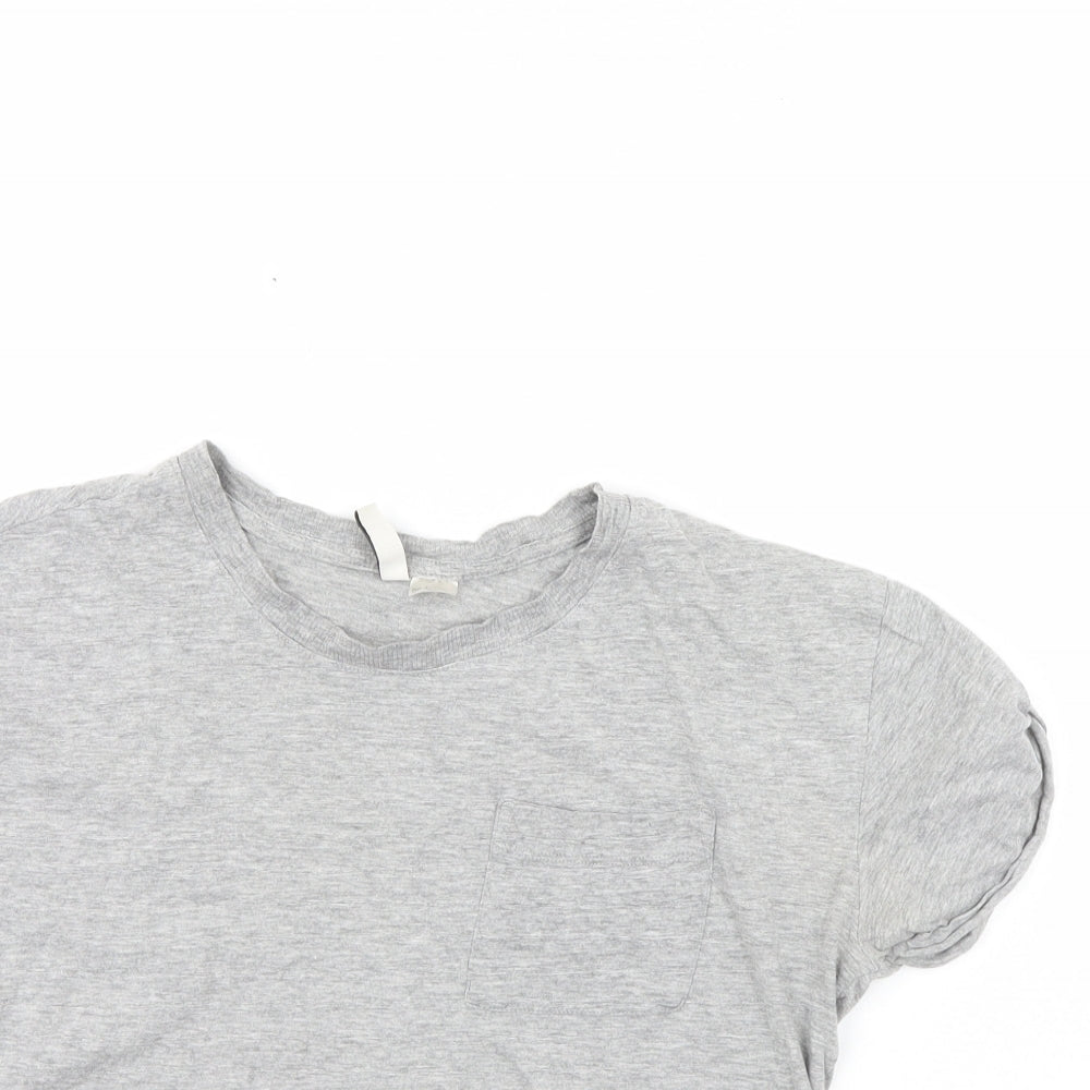 Womens UK Size S Divided Grey Cropped T-Shirt