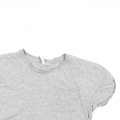 Womens UK Size S Divided Grey Cropped T-Shirt